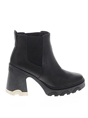 SORRL Brex Chelsea Heeled Boots Waterproof Leather Women Chunk Heel Round Toe 10